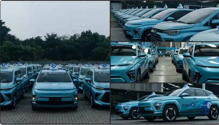 Taksi bluebird Listrik Hyundai Kona Siap Mengaspal di IKN